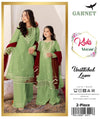 2 Pcs Girl's Lawn Embroidered Unstitched Suit